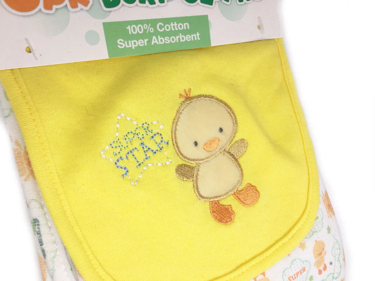 China Supplier Custom Design Embroidered Organic Cotton Jersey Feeding Burp Cloths
