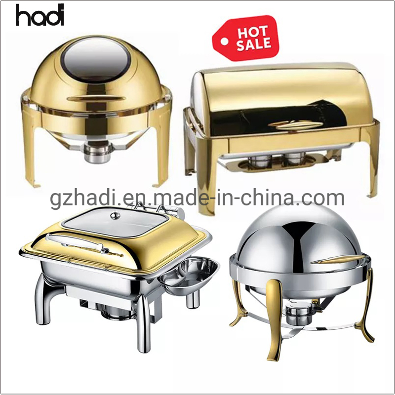 Catering Equipment Wholesale Buffet Food Warmer Price Commercial Saving Dishes Hot Chef Chafers Golden and Silver Chafing Dish Set