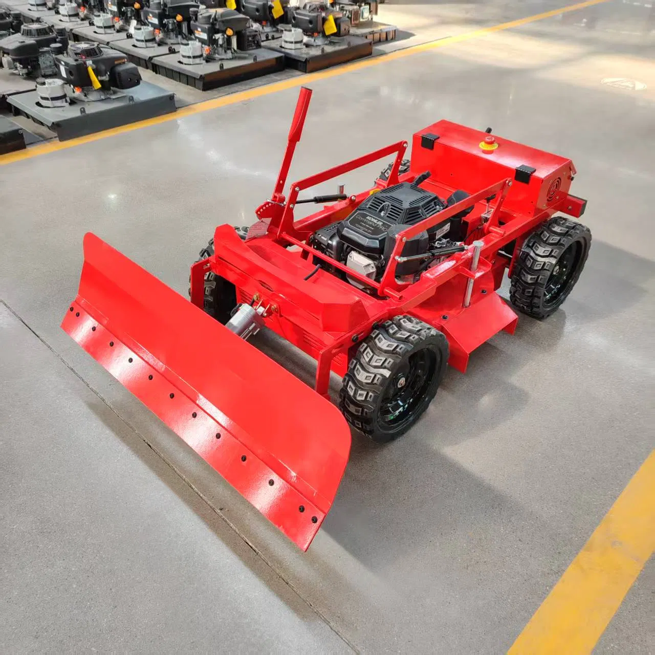 Remote-Controlled High-Efficiency Electric Robotic Lawn Mower for Grasslands and Lawns