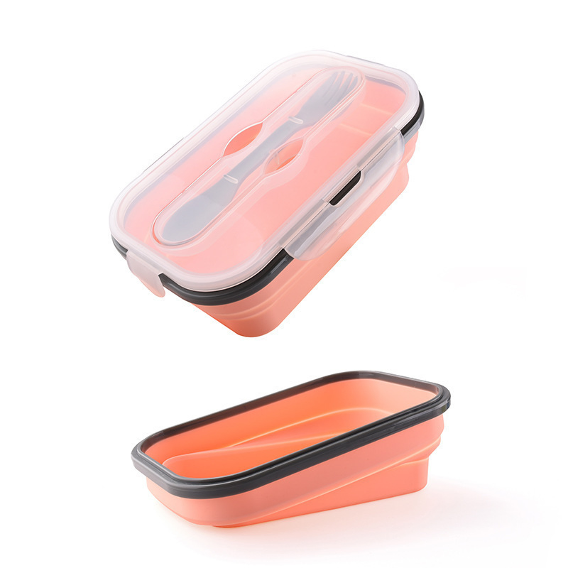 New Style Lunch Box Wholesale. Silicone Lunch Box. Single Compartment Silicone Folding Nordic Lunch Box. Silicone Lunch Box for Lunch