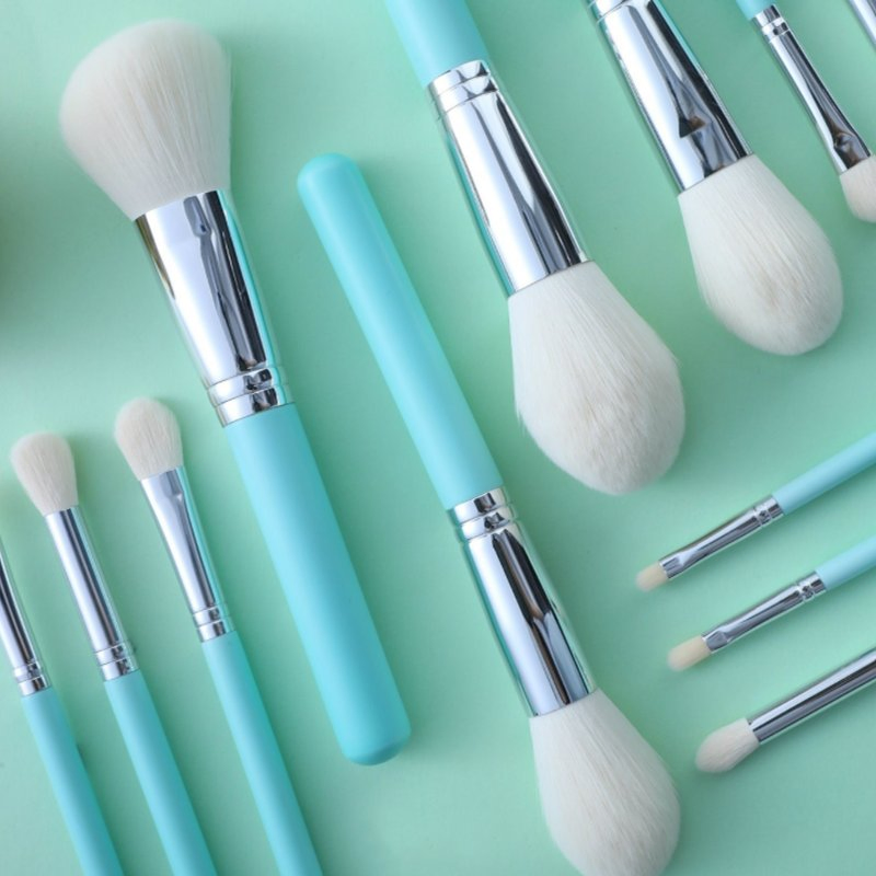 Factory Wholesale 12PCS Eyeshadow Brush Blue Makeup Brush Set Customize OEM ODM Blending Brush Make up Brush