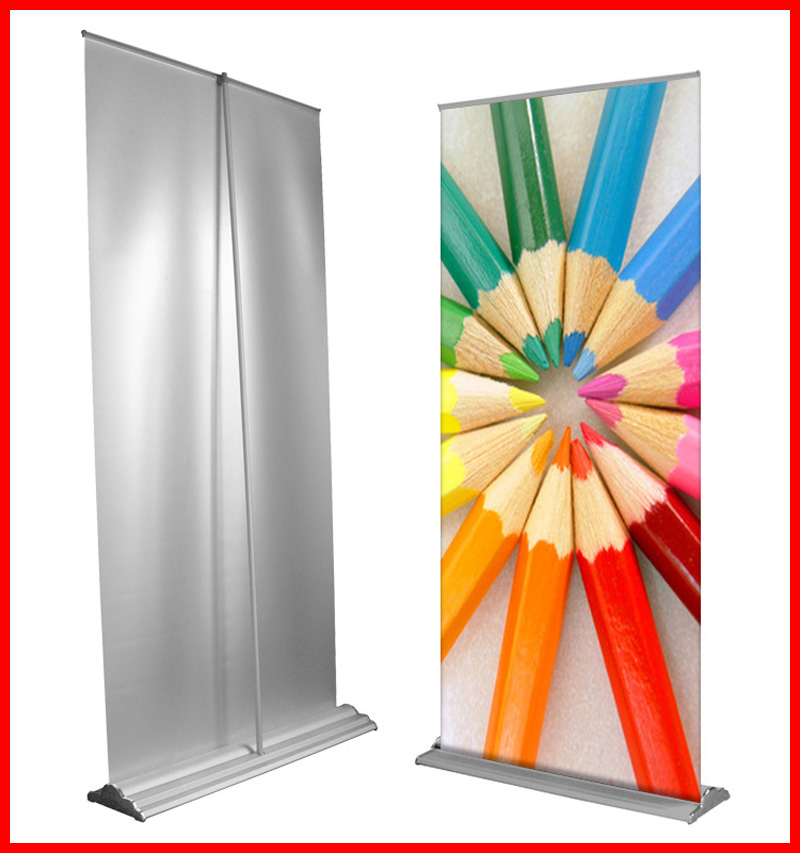 Hot Sale Full Aluminum Pull up Display Roll up Stand Retractable Banner Stand Hardware 80X200cm