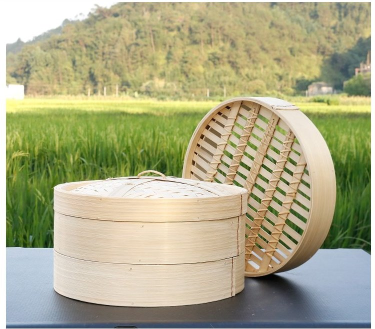 Different Size Handmade Bamboo Food Steamer Use for Dim Sum Dumpling