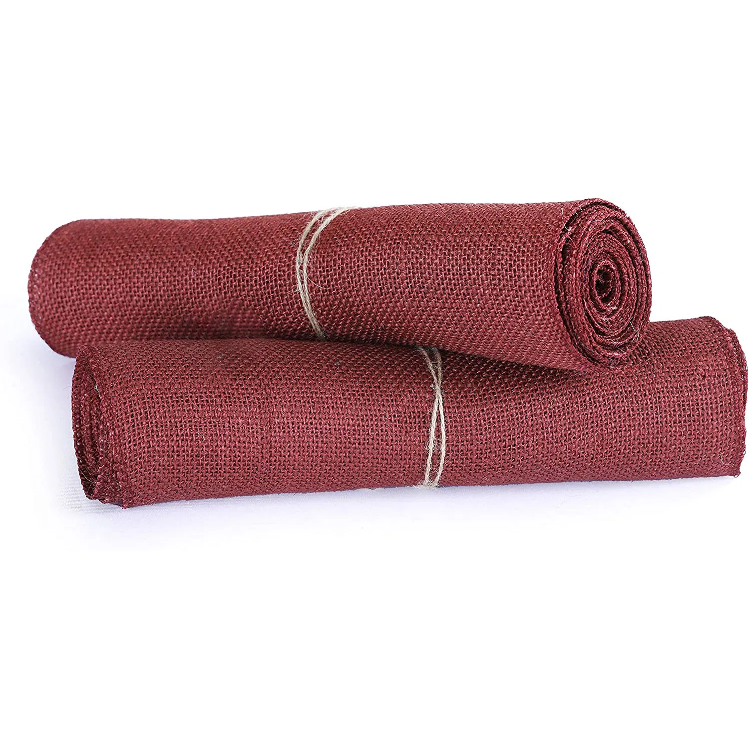 Purplish Red Finished Edge Jute Table Runner