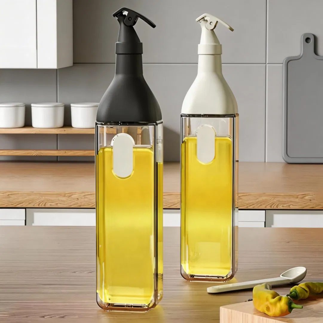 Multicolor Square Glass Oil Bottle with Protective Bamboo Base