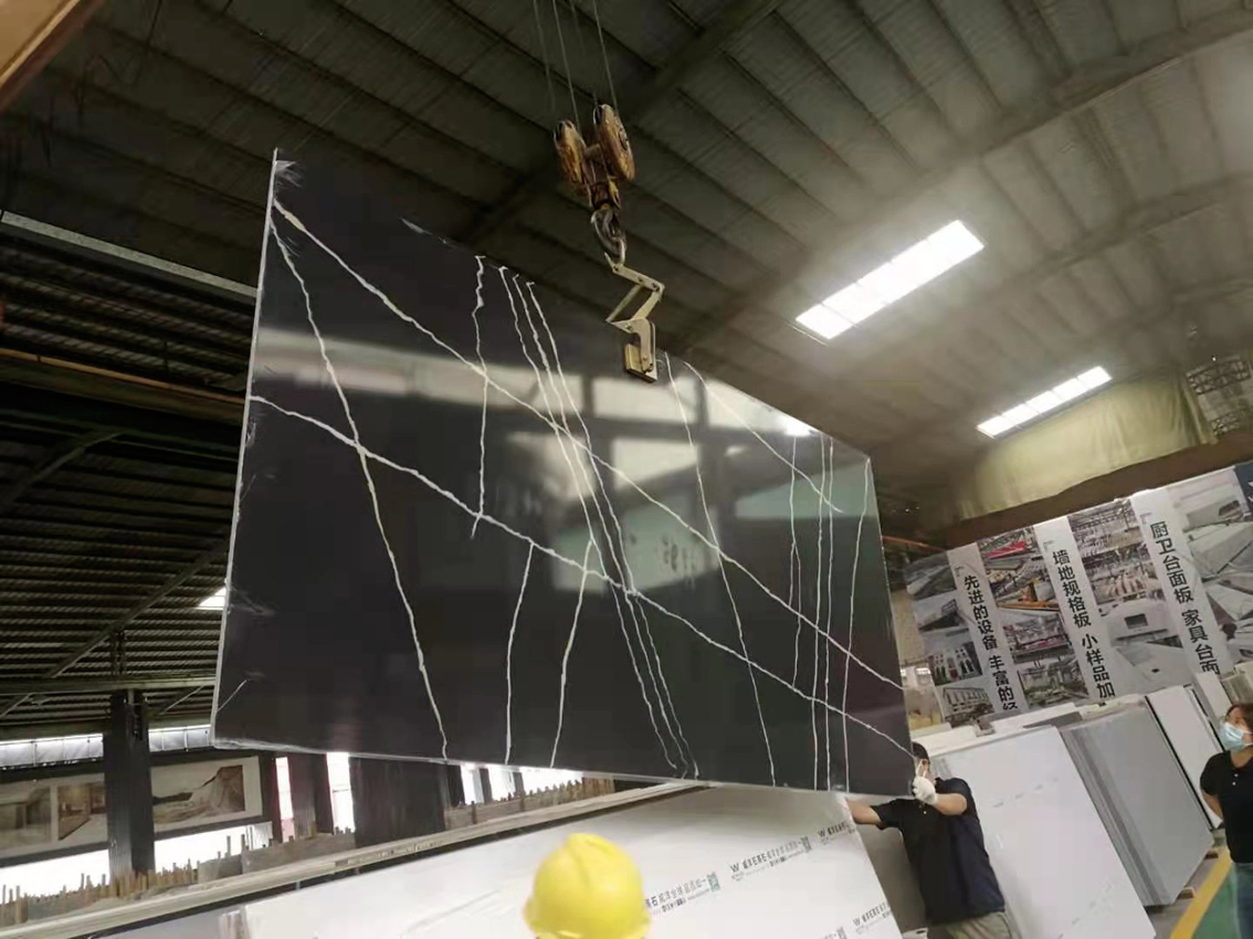 High Class Black Marble Granite Artificial Quartz Stone Slab Factory