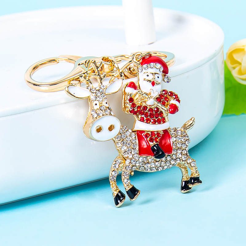 Брелок-украшение для сумки с оленем и Санта Клаусом