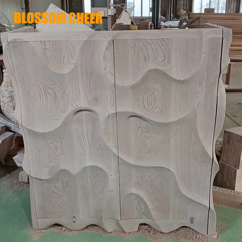High Quality Paint Wooden High-End Solid Wood Relief Craft Flat off-Axis Door