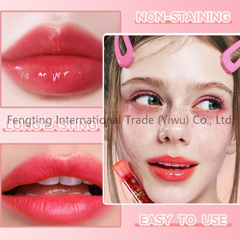 Non-Faded Lip Gloss 8 Colors Roll-on Fruit Lip Oil Moisturizing Mirror Transparent Long Lasting Hydrating Lip Glaze
