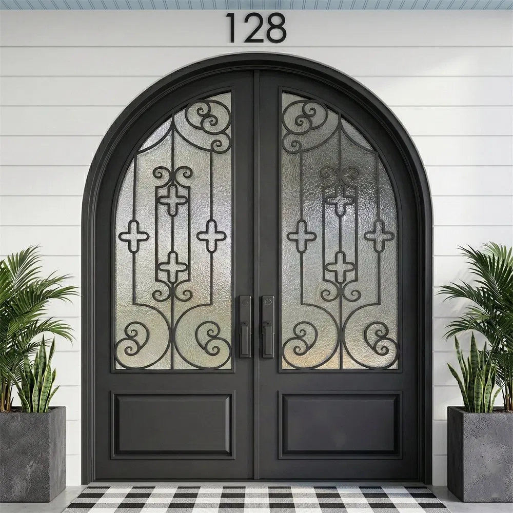 Electronic Smart Lock Wrought Iron Door for Elite Manor Entrance