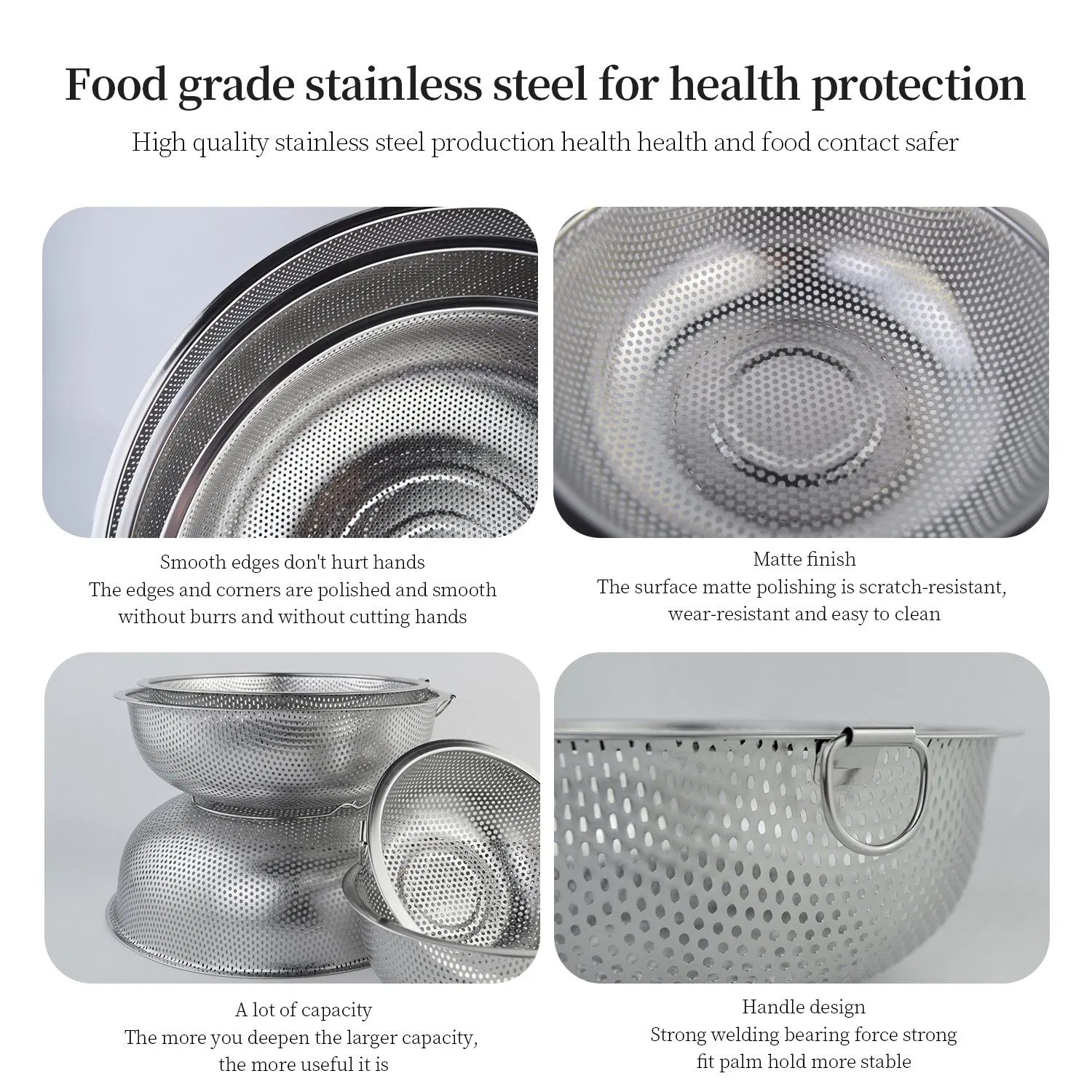Thickened Stainless Steel Multi-Purpose Tight Hole Single Ring Basket