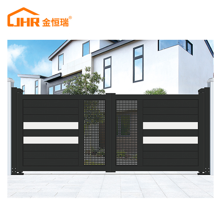 Adjustable Electric Aluminum Fence Panels with Artificial IVY Privacy Gate