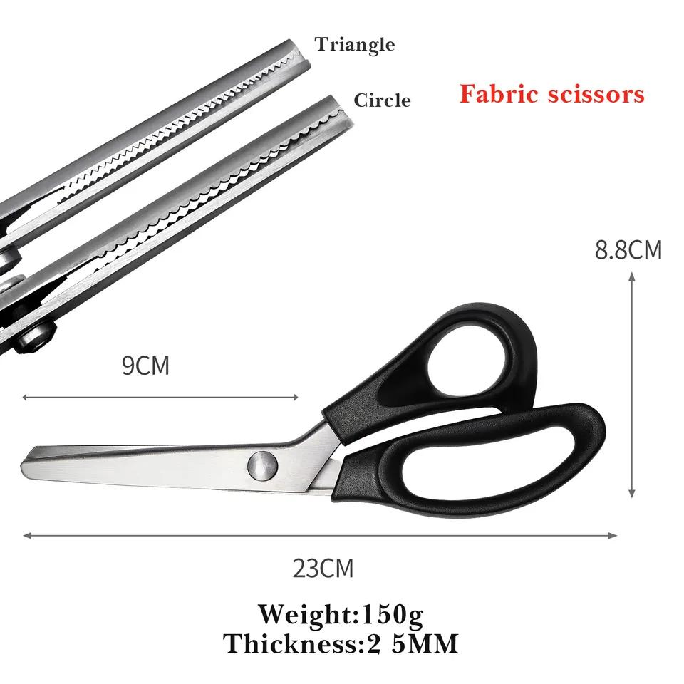 Wholesale Multifunction Stainless Steel Zigzag Sewing Scissors Pinking Shears for DIY