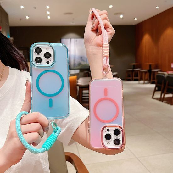 Fashion Bright Shadow Magsafe Phone Case Full Cover Anti-Fall Transparent