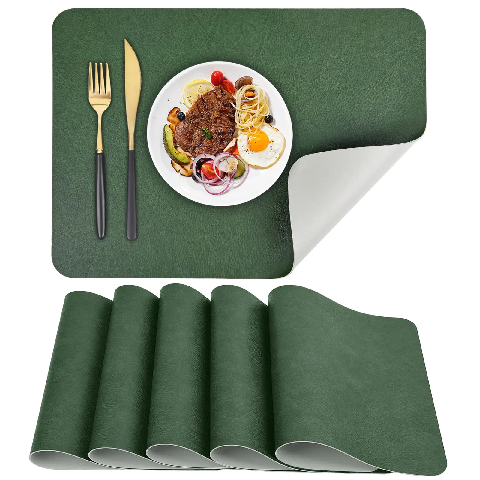 Custom Double Side Placemats Set Heat Resistant Reversible Place Mats Waterproof Wipeable Dining Table Place Mats for Home