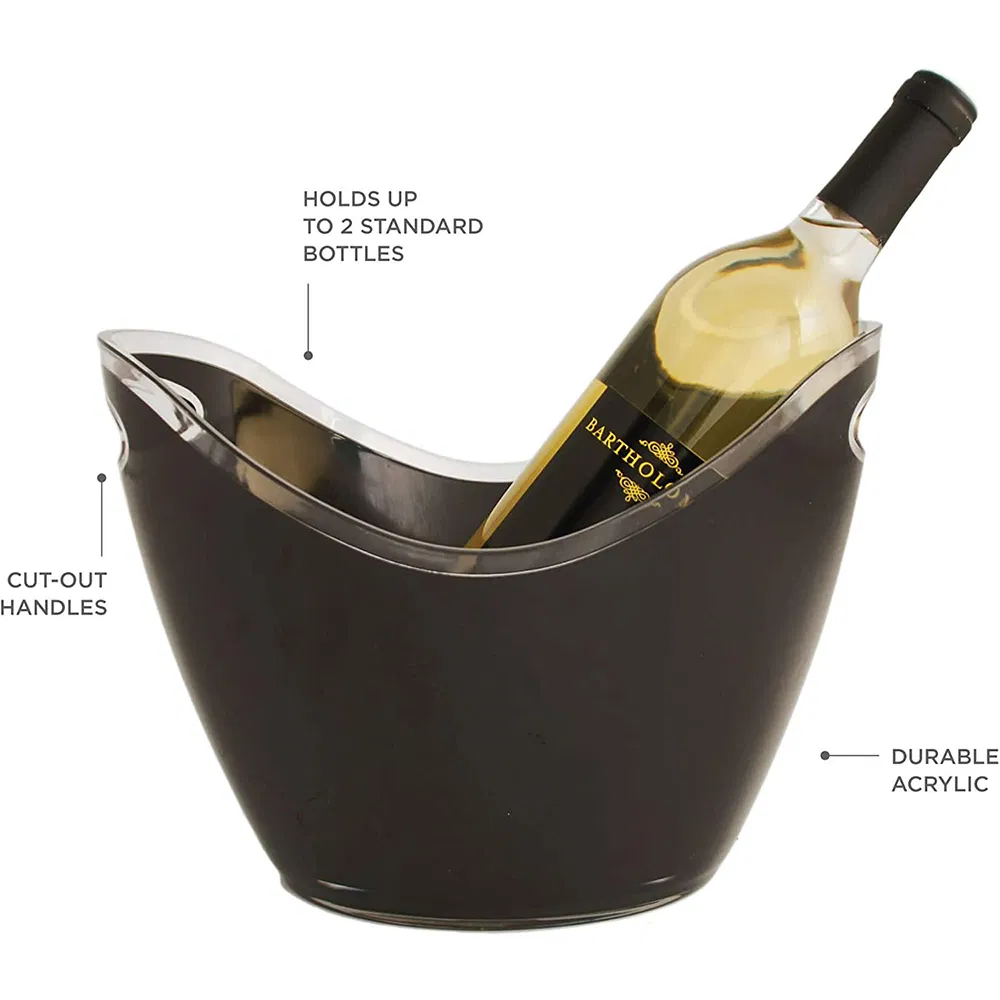 Indoor & Outdoor Home Kitchen Drink Bucket, Party Tubs for Drinks, 2 Bottles Capacity, Champagne & Wine Chiller Bucket