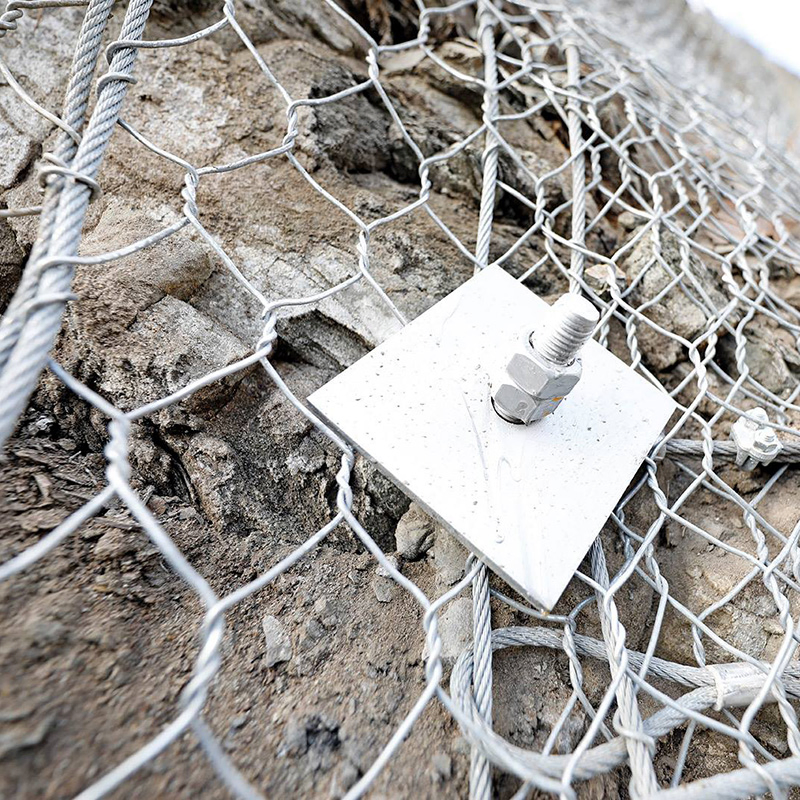 Drape Mesh System 80X100mm Double Twisted Woven Wire Mesh Rockfall Protection Hexagonal Netting for Slope Stabilizatio