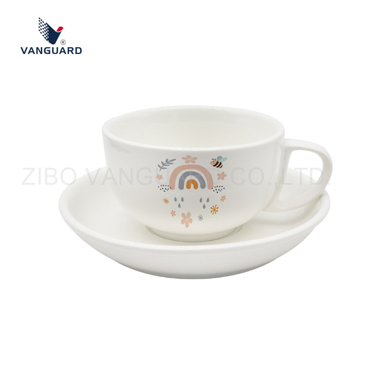 Набор чашка с блюдцем 435 мл, фарфор, белый