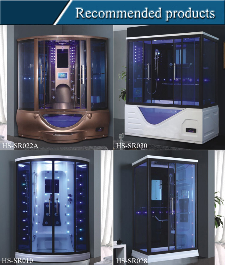 1.55m Black White Acrylic Steam Room Design Showers and Baths