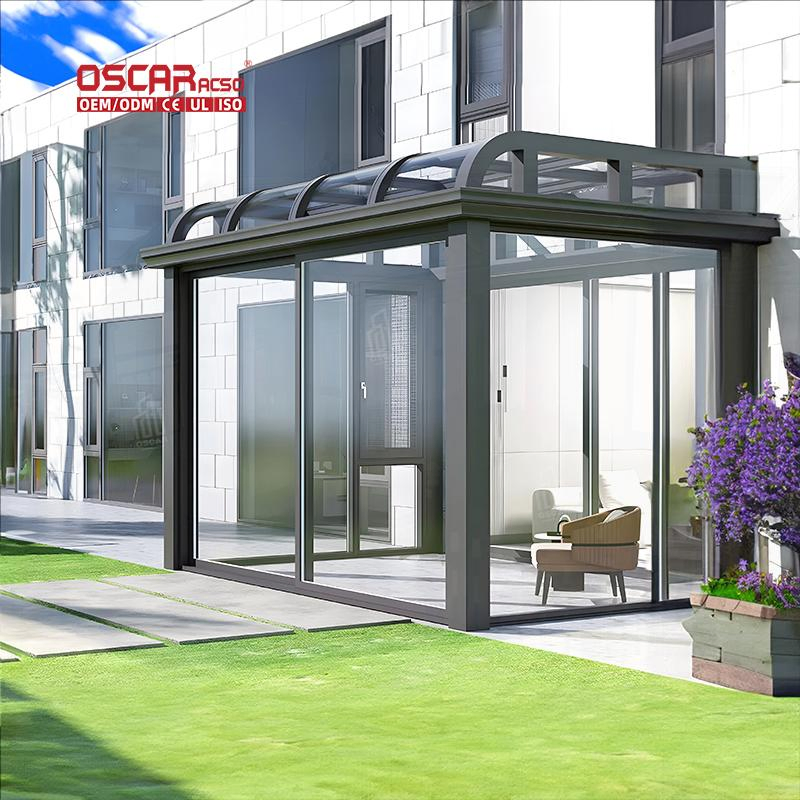 Pergola Aluminum Louvre Shade Glass Wall System Outdoor Indoor Patio Garden Conservatory Roof Pergola Louvre Sunroom