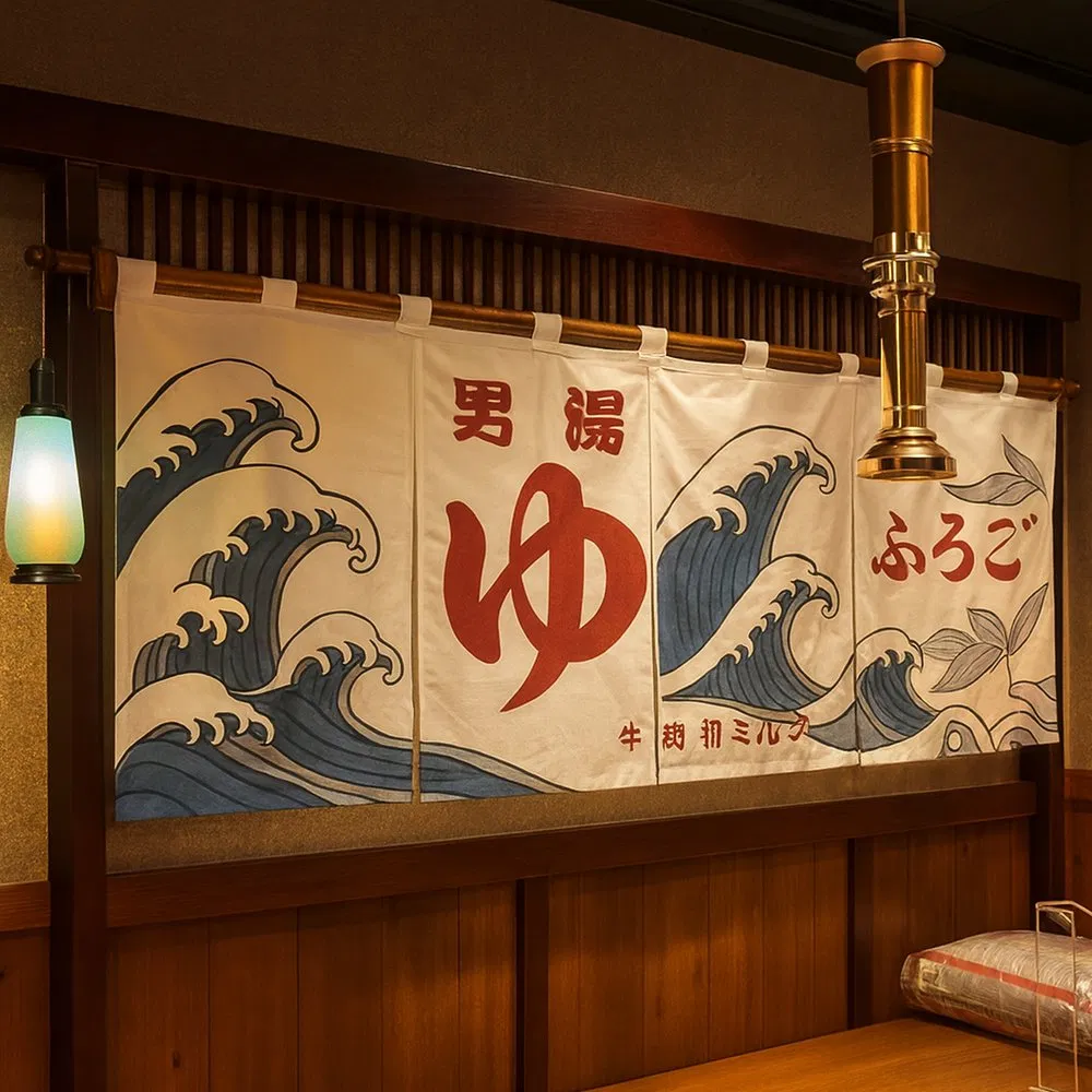 Custom Design Romance Style Digital Printing Japanese Noren Door Curtain