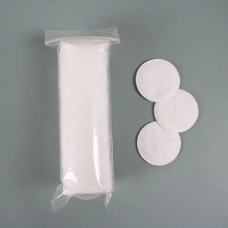 OEM ODM Round Disposable Fluff 100% Pure Cotton Wool Cosmetic Puff Cotton Pad Natural Facial Cotton Pad
