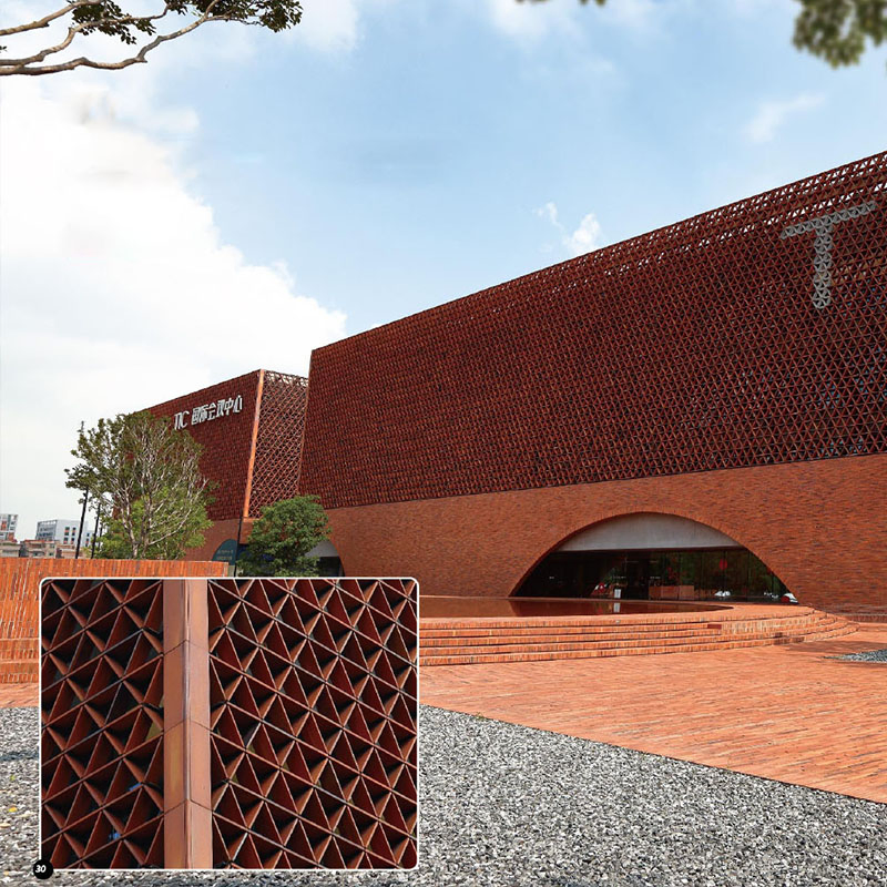Red Wall Facade Terracotta Clay Tiles Exterior Faux Brick Wall