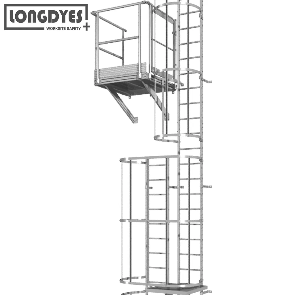 Lightweight Weight and Anit-Rust Multi-Section Fixed Ladder Fall Protection