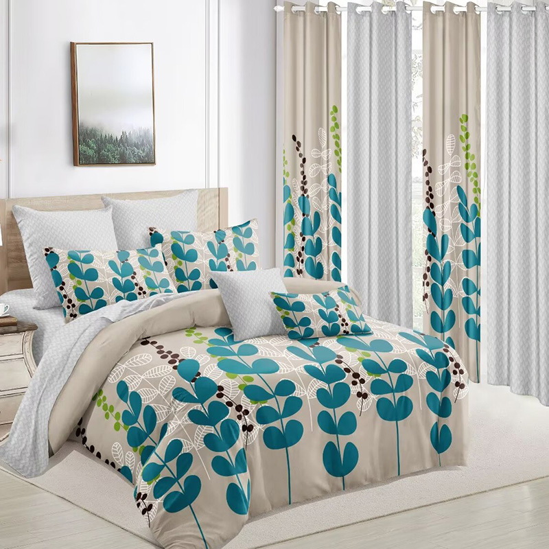 ODM/OEM Double Coverlets 4 Pieces Curtains Colored Comforter Quilted Bed Cover Bed Sheets 12 Pieces Queen King Size Bedding Set Bed Linen Bedspread