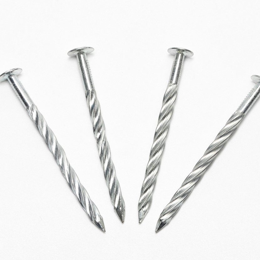 China Iron Nail Factory Hardware Construction Nail Twisted Shank 2''-6'' Galvanized Screw Nail