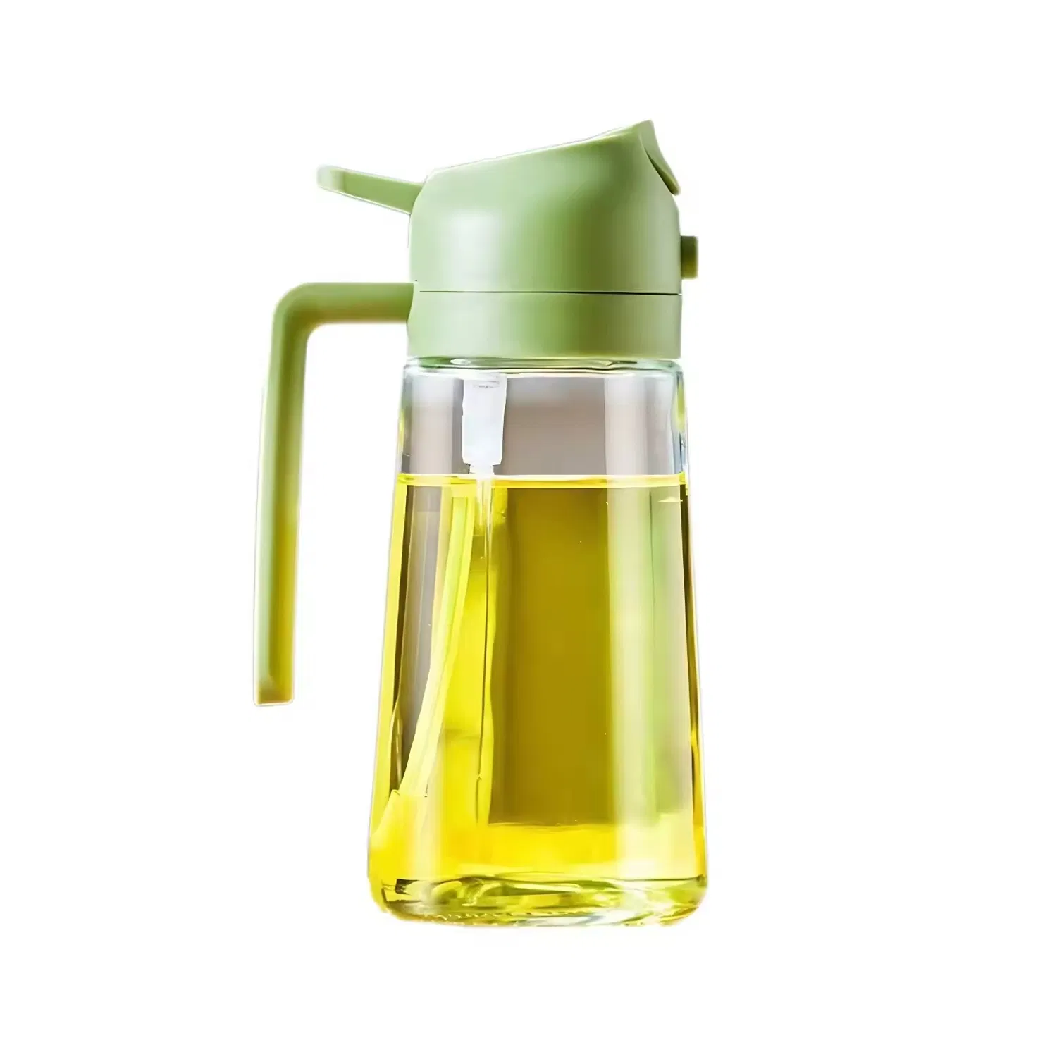2 in 1 Food-Grade 470ml Oil Mister Sprayer Dispenser Glass Oil Bottle for Cooking for Air Fryer Salad Frying BBQ