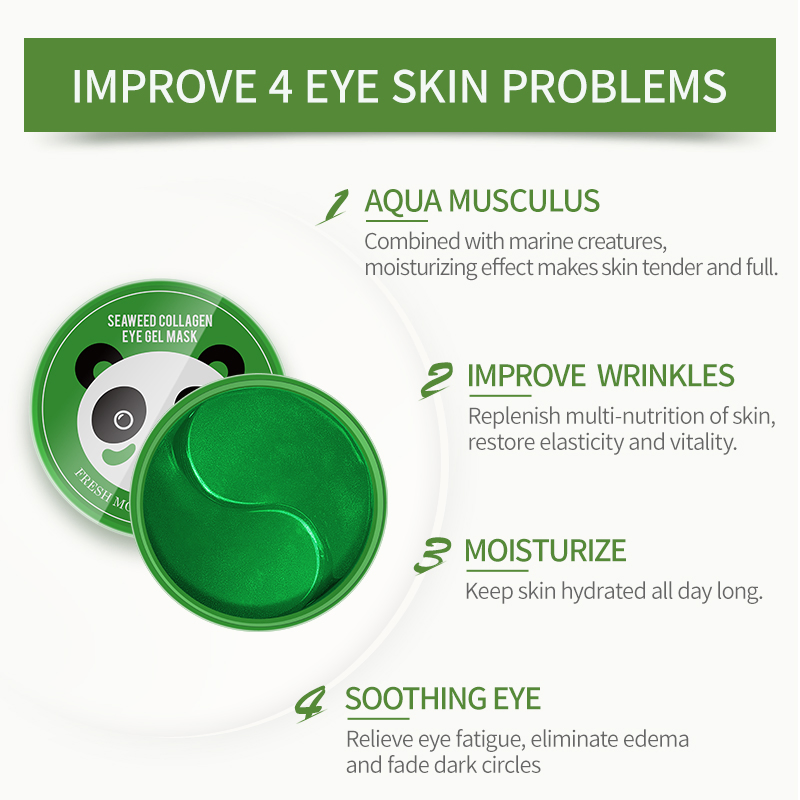 Factory Price Private Label Seaweed Collagen Moisturizing Eye Gel Mask Patches