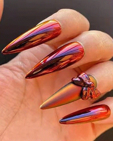 Hot Sale Nail Acrylic Powder Black Red Crystal Pigmen Magic Effect