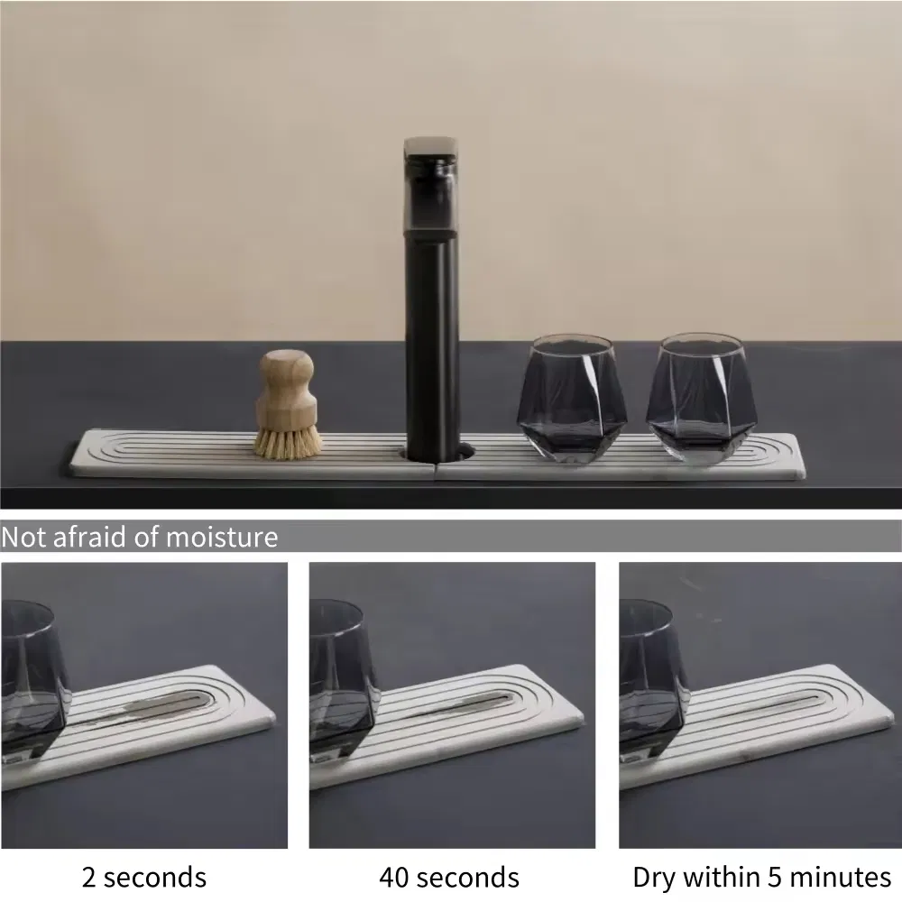 Diatom Mud Splashproof Pad for Kitchen and Bathroom Faucets Sink Faucet Protector Mat for Bath and Kitchen Gadgets