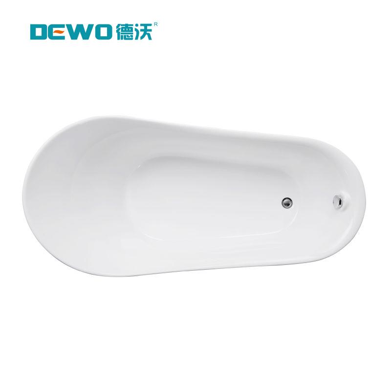 All White Acrylic Freestanding SPA Hot Tub with Medicated Bubble Soaking Bathtub