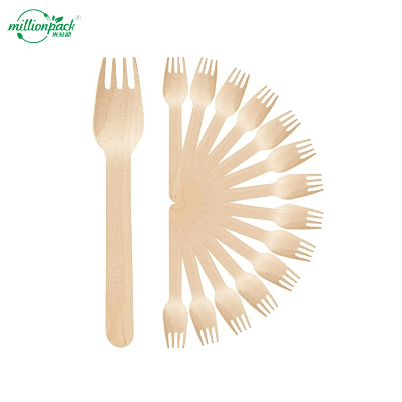 Extra Strong 4-Inch Wooden Forks for Steak Houses Bbqs and Heavy-Duty Use