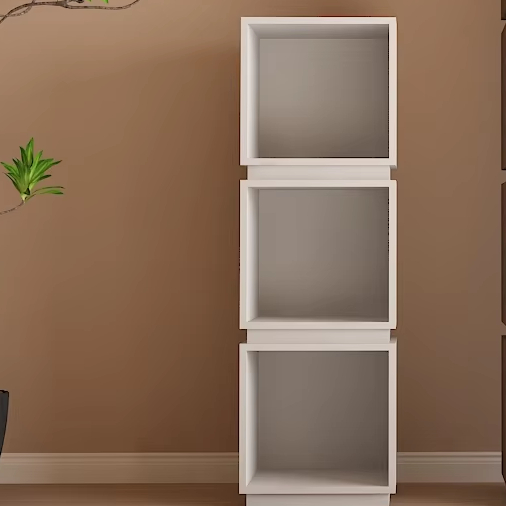 Стеллаж книжный белый 3 яруса кубический