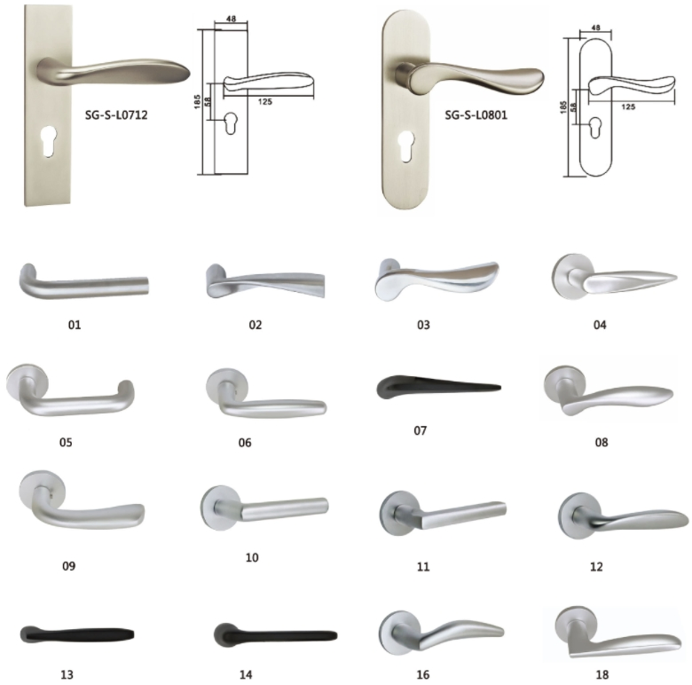Custom Luxury Space Aluminum Handle Glass Door Lock Handle for Interior Door