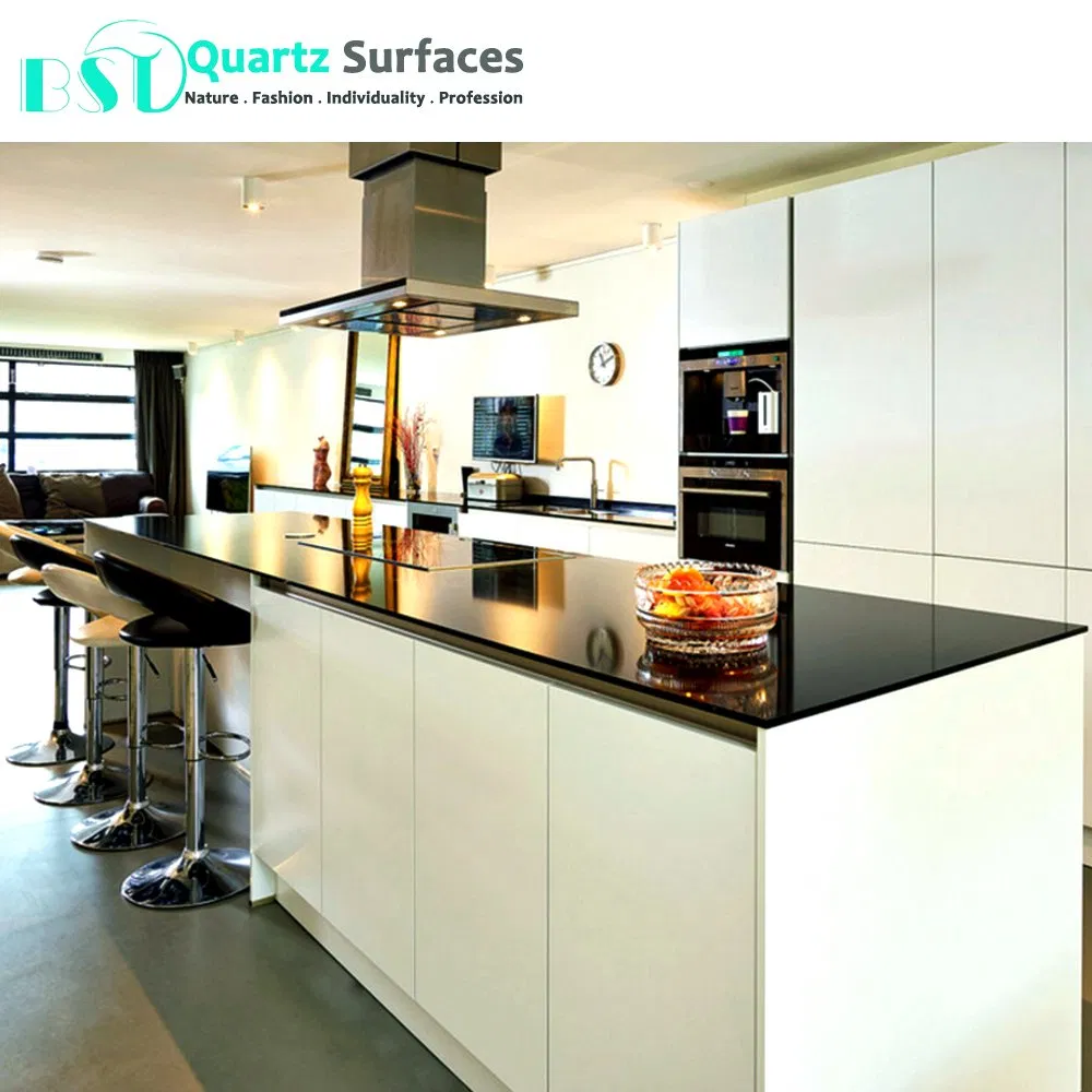 Agglomerated Heat-Resistant Black Quartz Stone Top