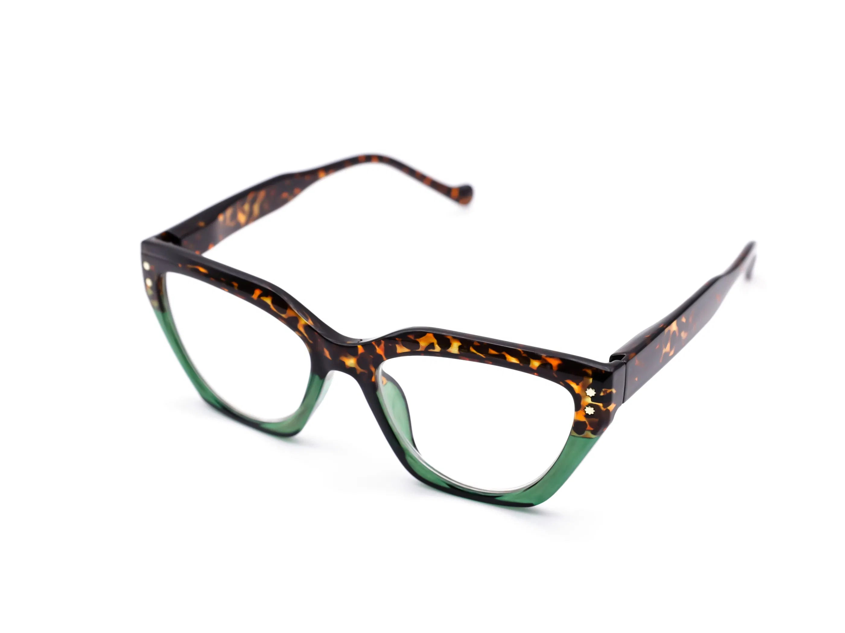 High Quality Cat-Eye Type PC Reading Glasses with Flower Rivets