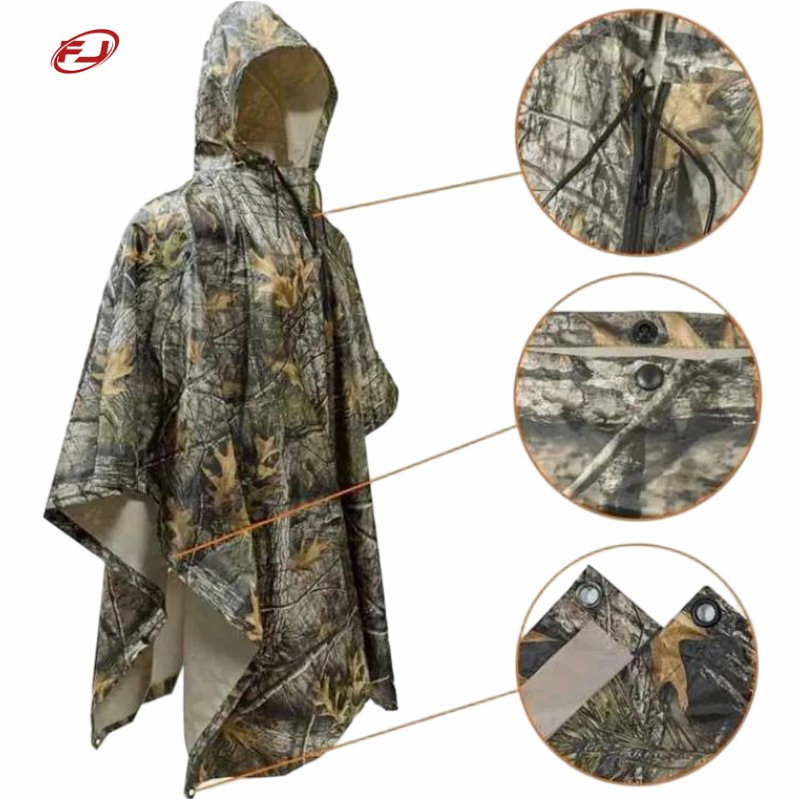 Customized Leisure Camouflage One-Piece Raincoat for Outdoor Enthusiasts