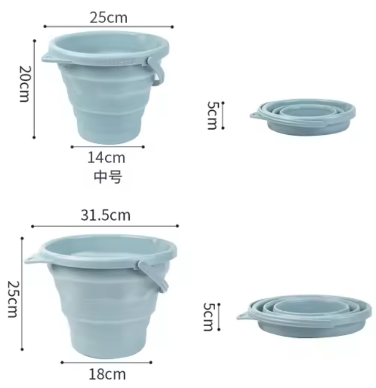 Household Portable Folding Bucket Plastic Hanging Car Wash Fishing Bucket Outdoor Carrying Bucket