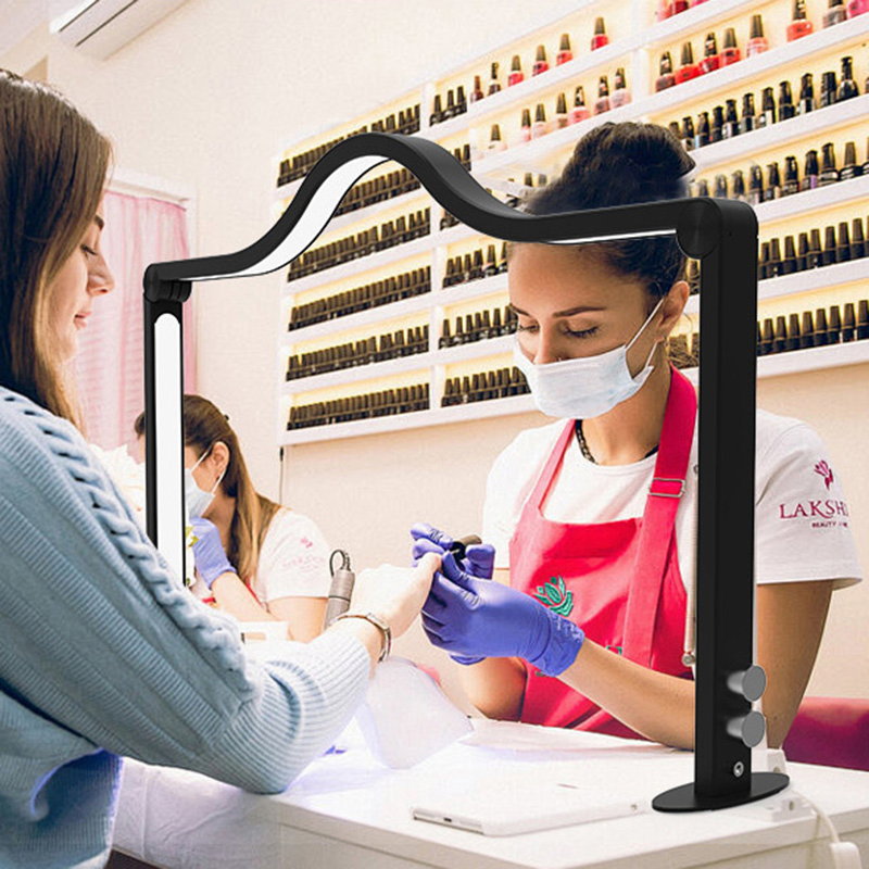 Beauty Light LED Desk Lamp Half Moon Eyelash Ring Light Foldable Desktop Cloud Lamp Nail Table Lamp