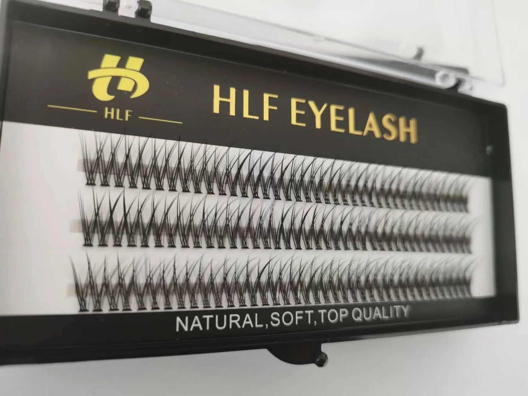 0.07 0.10mm Super Soft Knot Free Cluster Eyelashes Individual Flare Lashes Heat Bonded Fish Tail Cluster Lashes