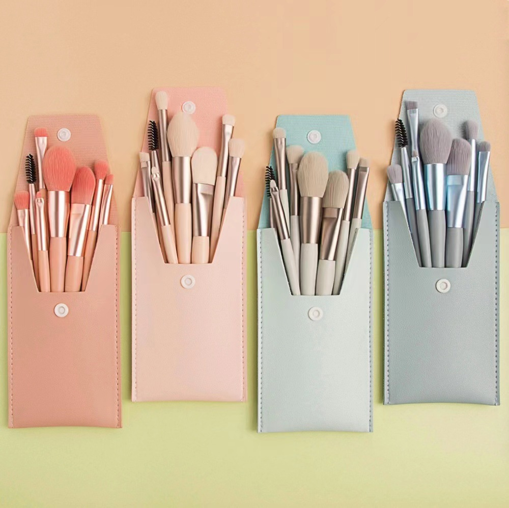 Mini Version 8PCS Makeup Brush Set Portable Travel Set Soft Hair Eyeshadow Brush Foundation Brush