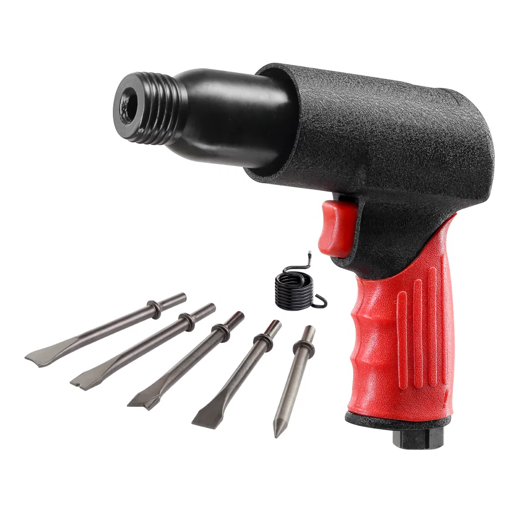 190mm Air Hammer Professional Handheld Pistol Gas Shovels Small Rust Remover Pneumatic Tools with 5 Chisels Set