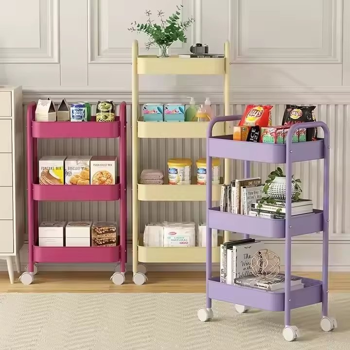 Rolling Trolley Cart with Drawer Multifunctional Storage Organizer with Wheels