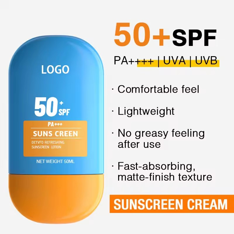 Private Label Custom Logo Sunblock SPF 50 Refreshing Moisturizing UV Protection Sunscreen