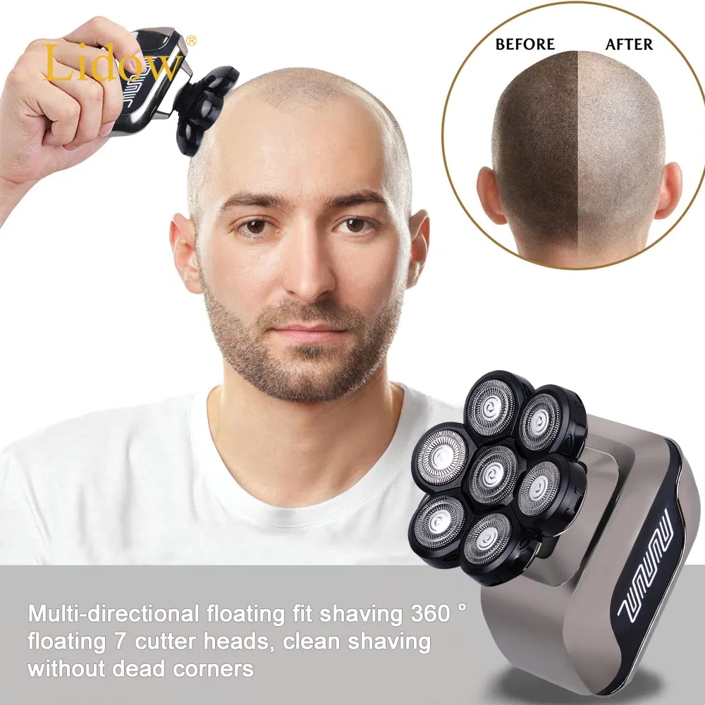 Professional 7 Heads Shaver Men Bald Head Hair Trimmers