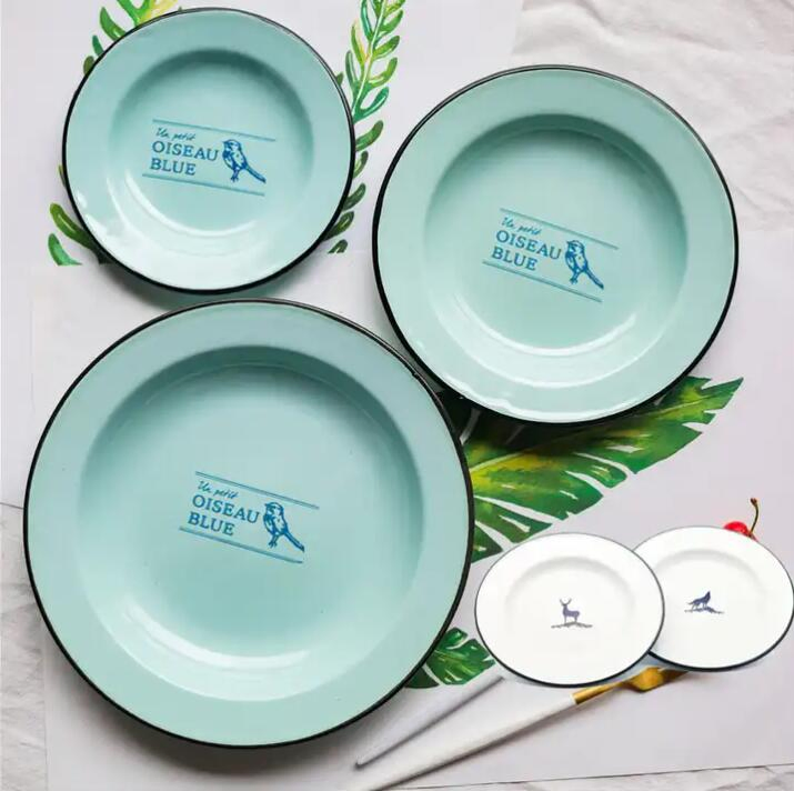 White Round Enamel Plate